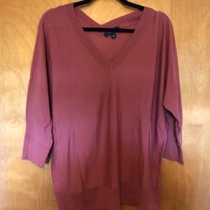 Rose Double V-Neck Ann Taylor Sweater Size XL